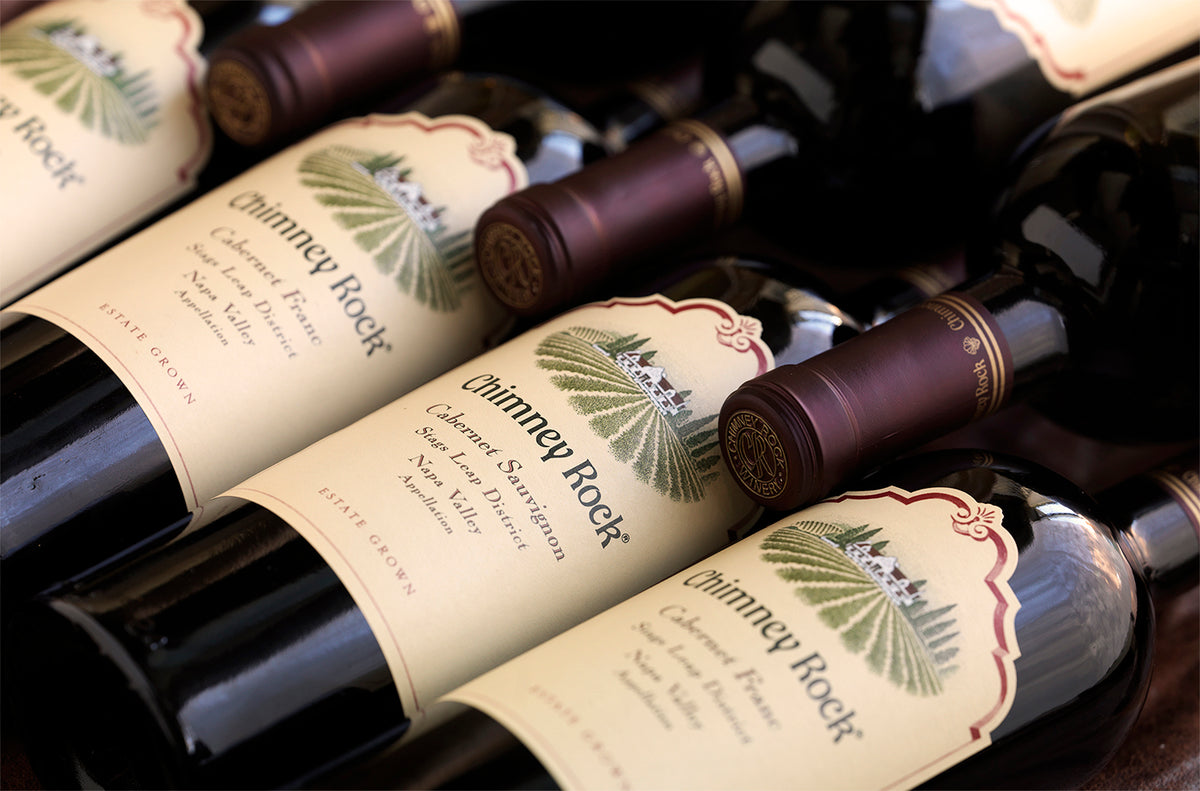 Chimney Rock estate-grown Cabernet Sauvignon and Cabernet Franc bottles